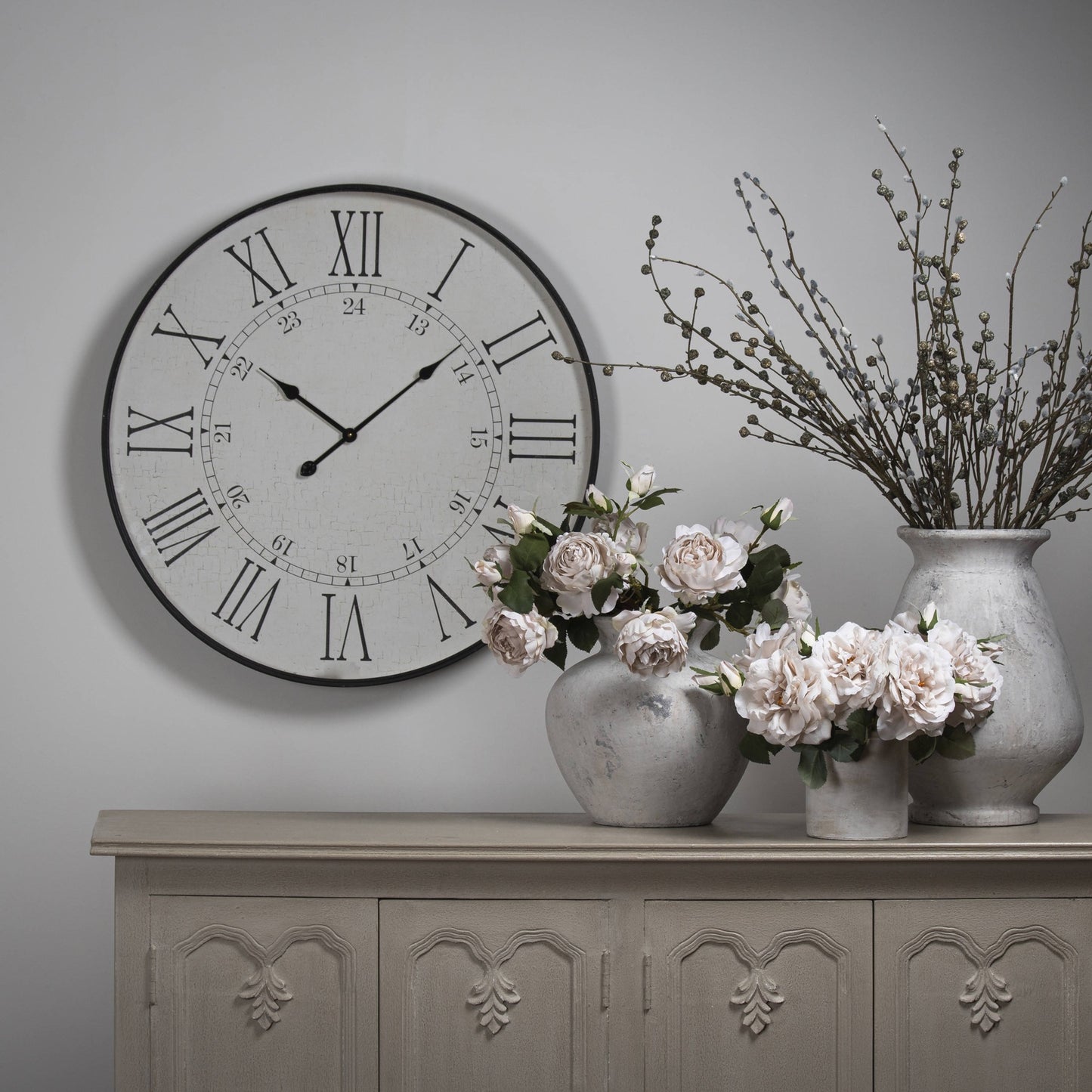 Large Embossed Station Clock