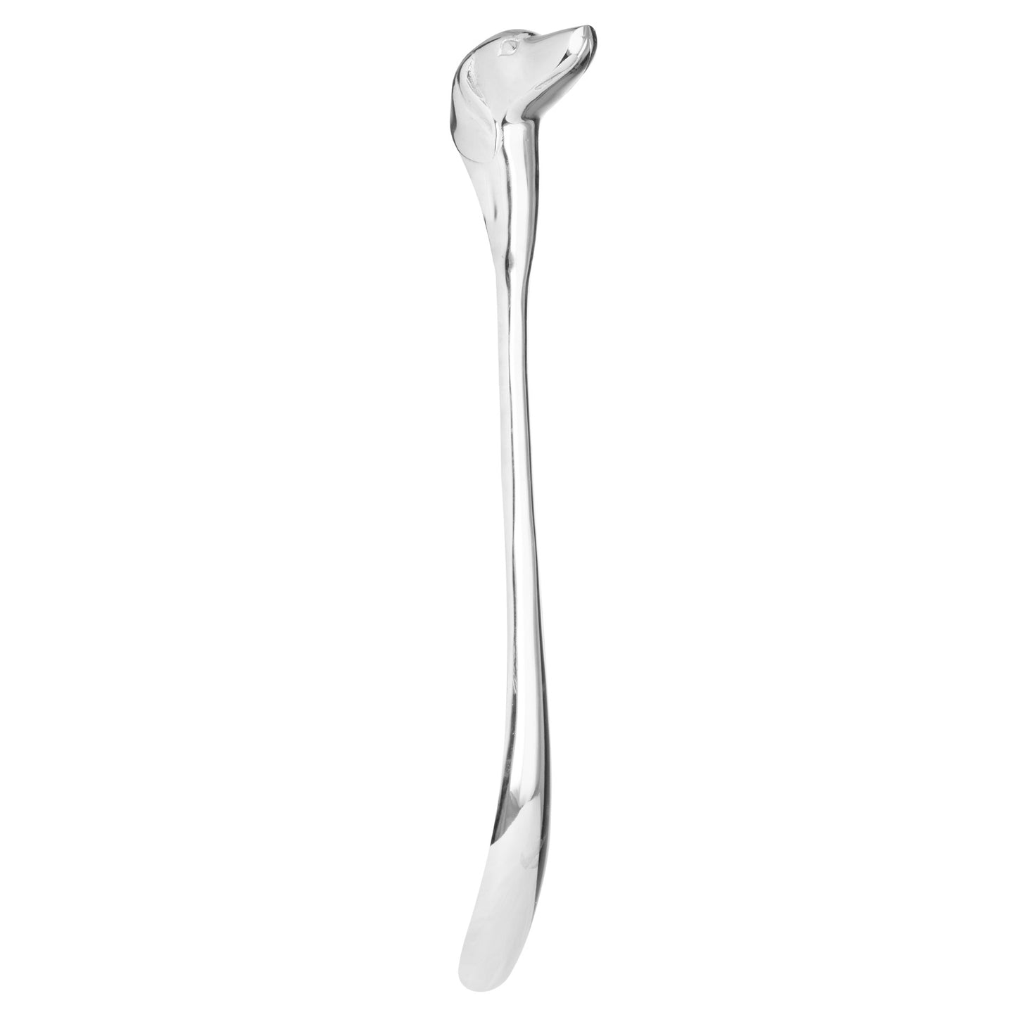 Silver Nickel Dog Head Detail Shoe Horn