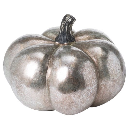 Large Squat Silver Foil Pumpkin