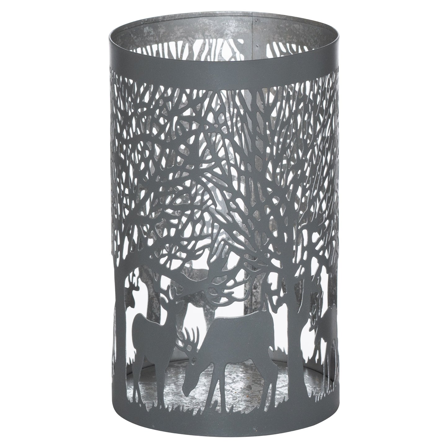 Large Silver And Grey Glowray Stag In Forest Lantern