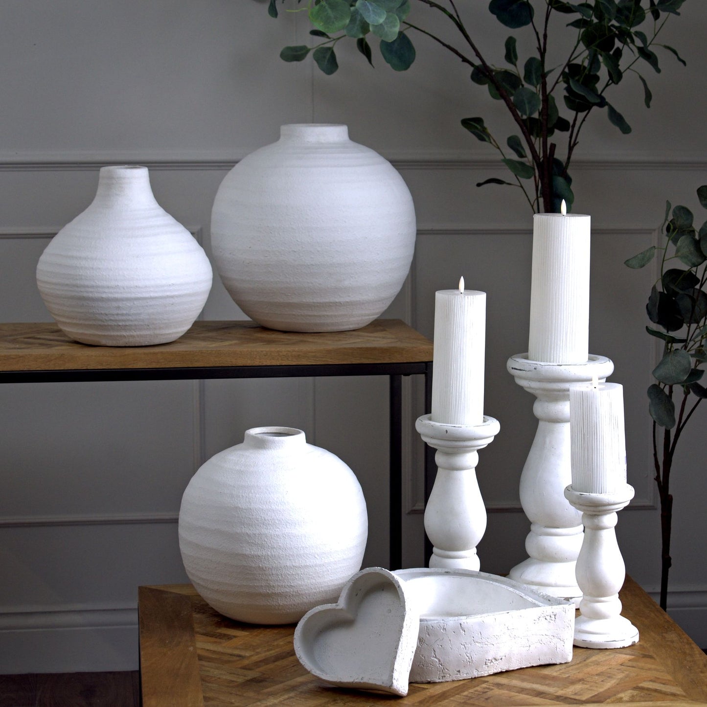 Amphora Matt White Ceramic Vase