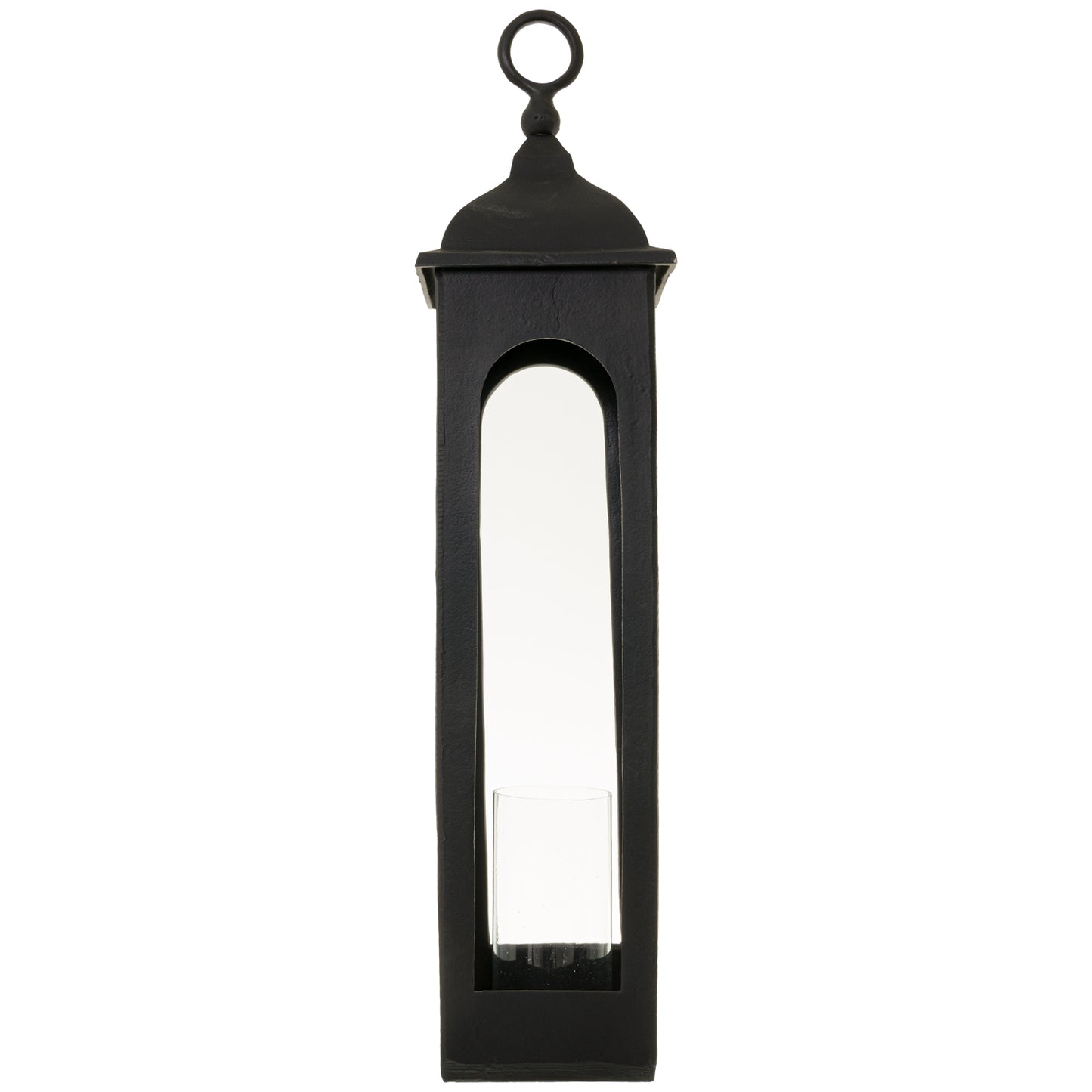 Farrah Collection Black Cast Tall Loop Top Lantern