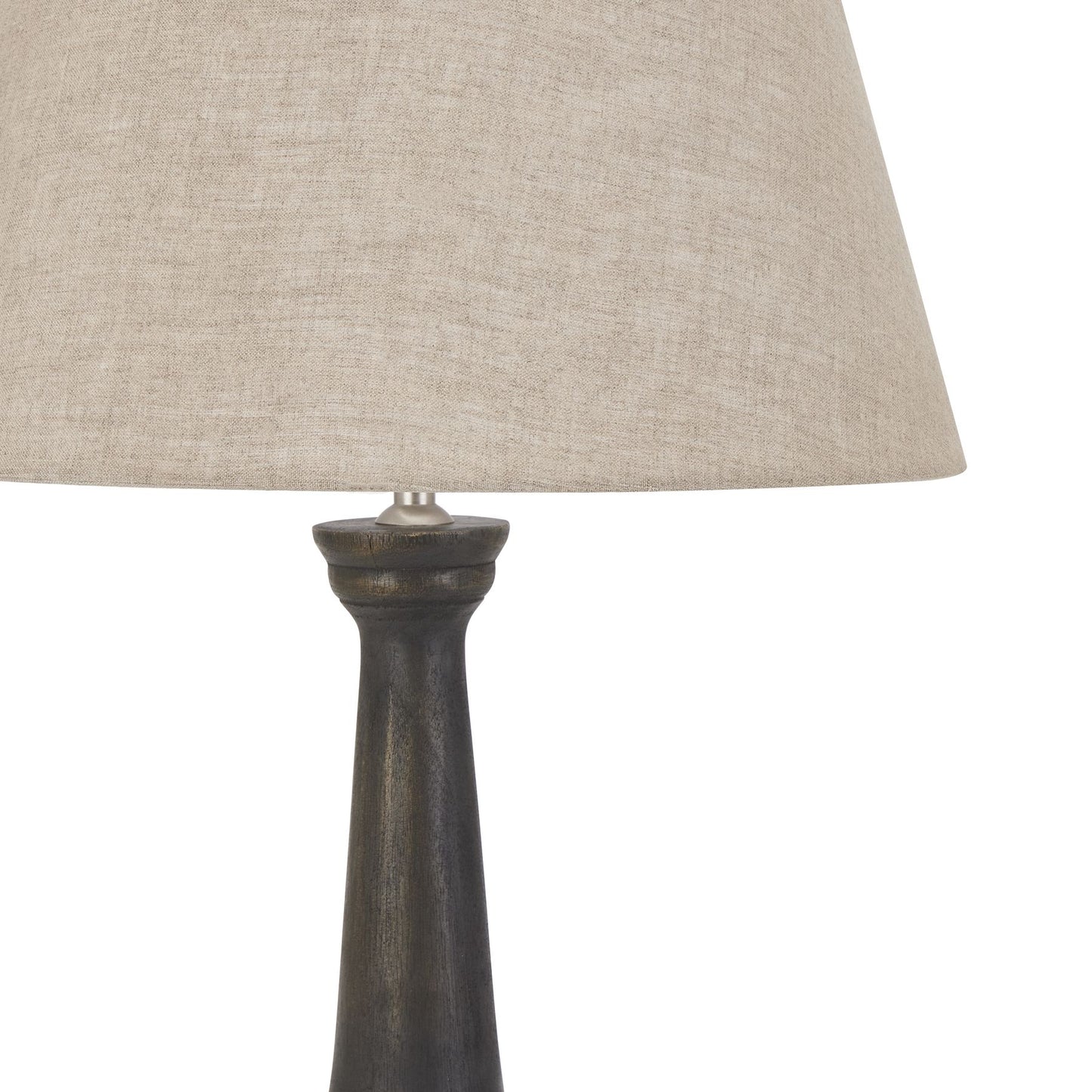 Delaney Grey Goblet Candlestick Lamp With Linen Shade