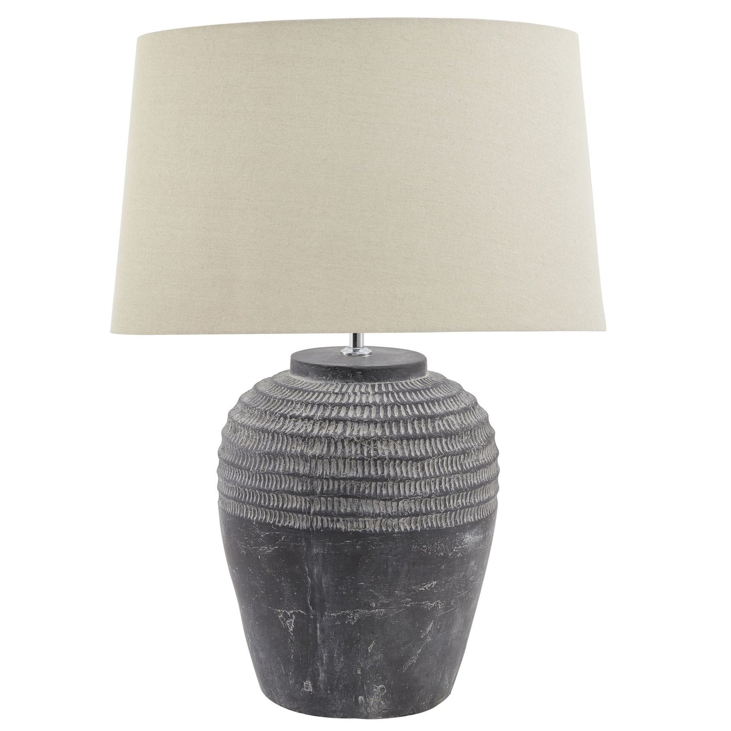 Amalfi Grey Stone Carved Lamp