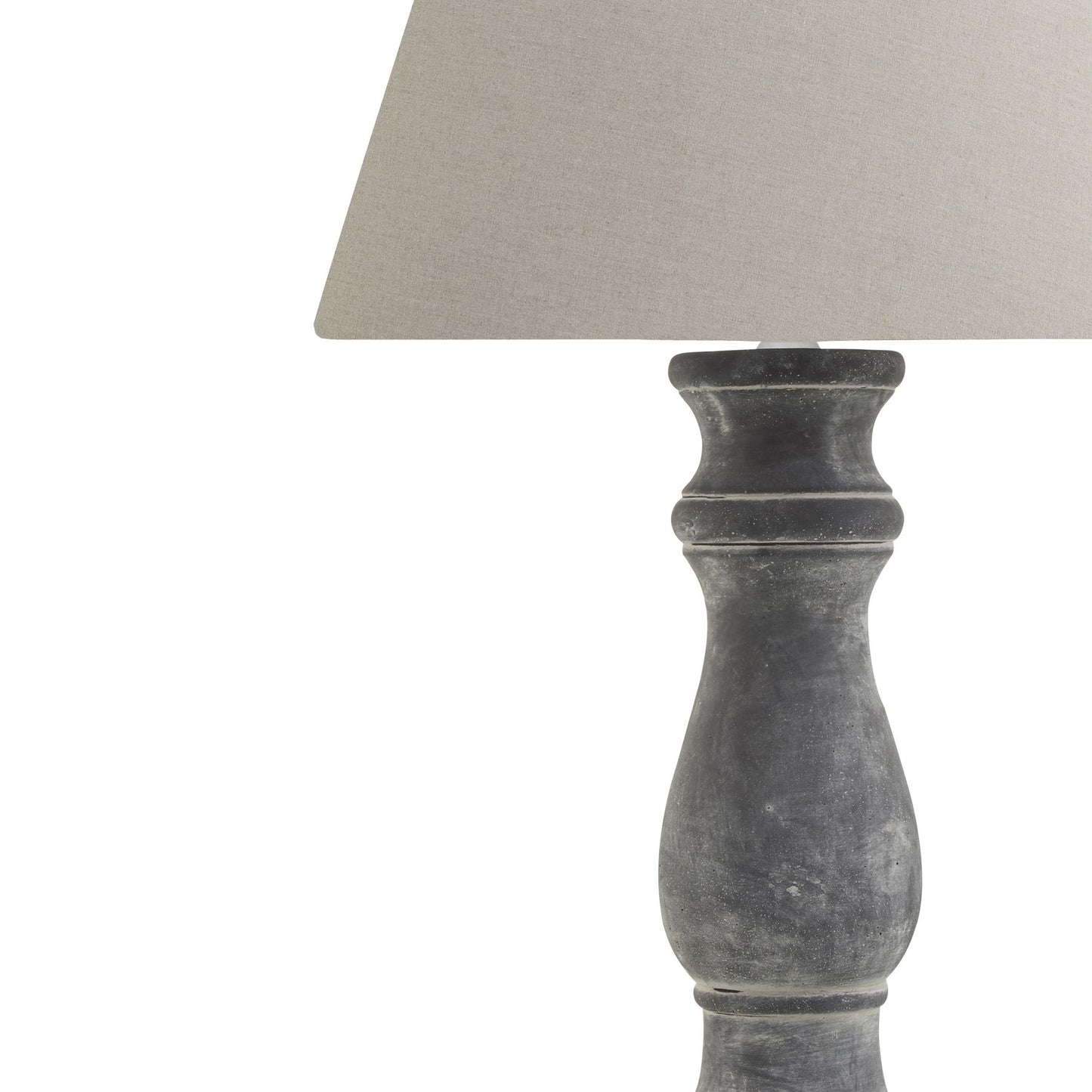 Amalfi Grey Candlestick Table Lamp With Linen Shade