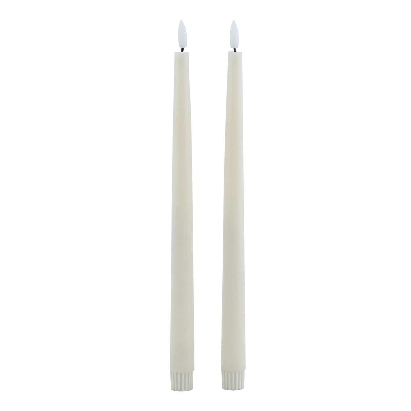 Luxe Collection S/2 Taupe LED Wax Dinner Candles