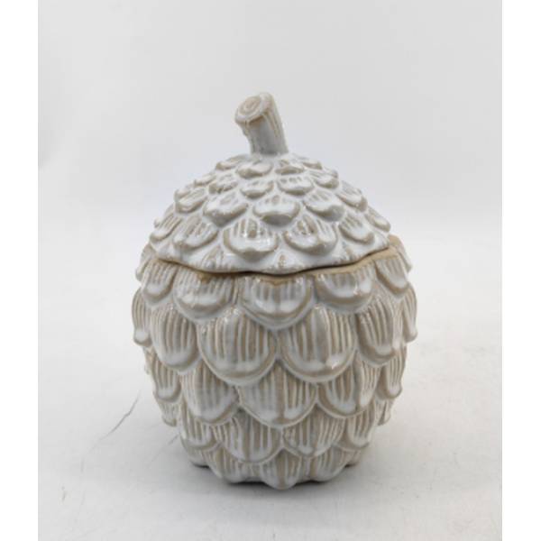 Medium Ceramic Pine Cone Trinket Dish With Lid