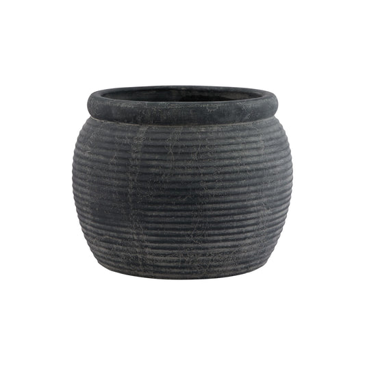 Amalfi Grey  Rimmed Large Plant Pot