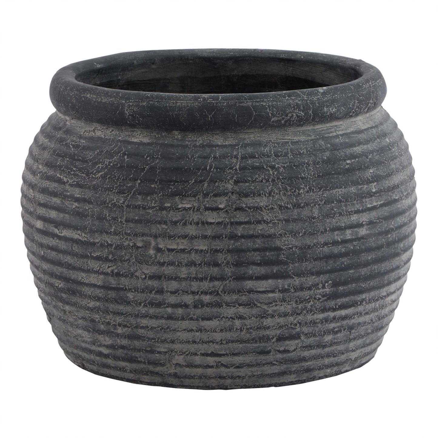 Amalfi Grey  Rimmed Plant Pot